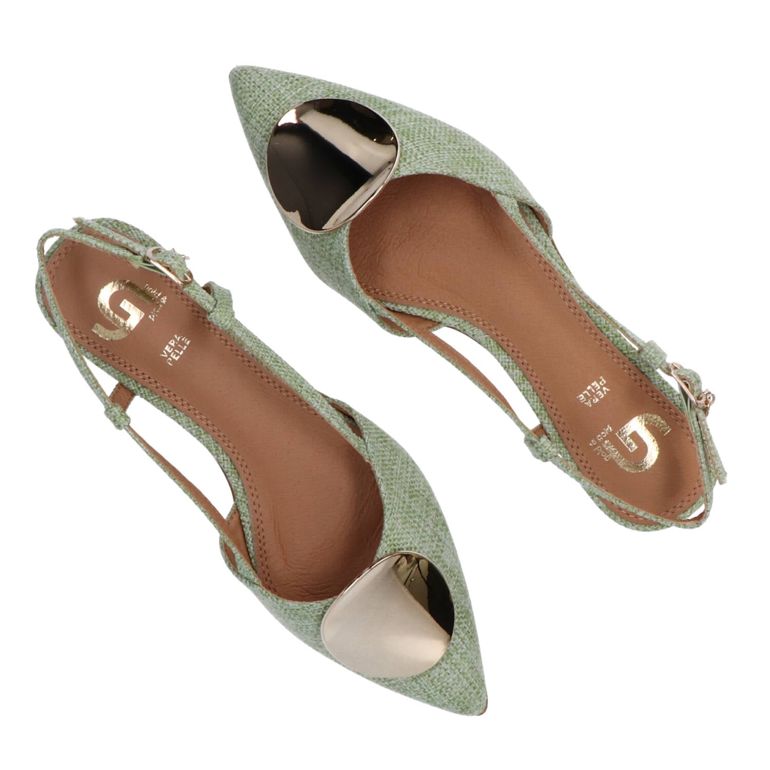 Decolletes GD215-1 rasoterra intreccio Verde_63344.jpg