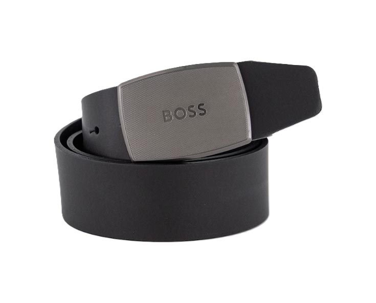 Boss Cintura Uomo con Logo Nero