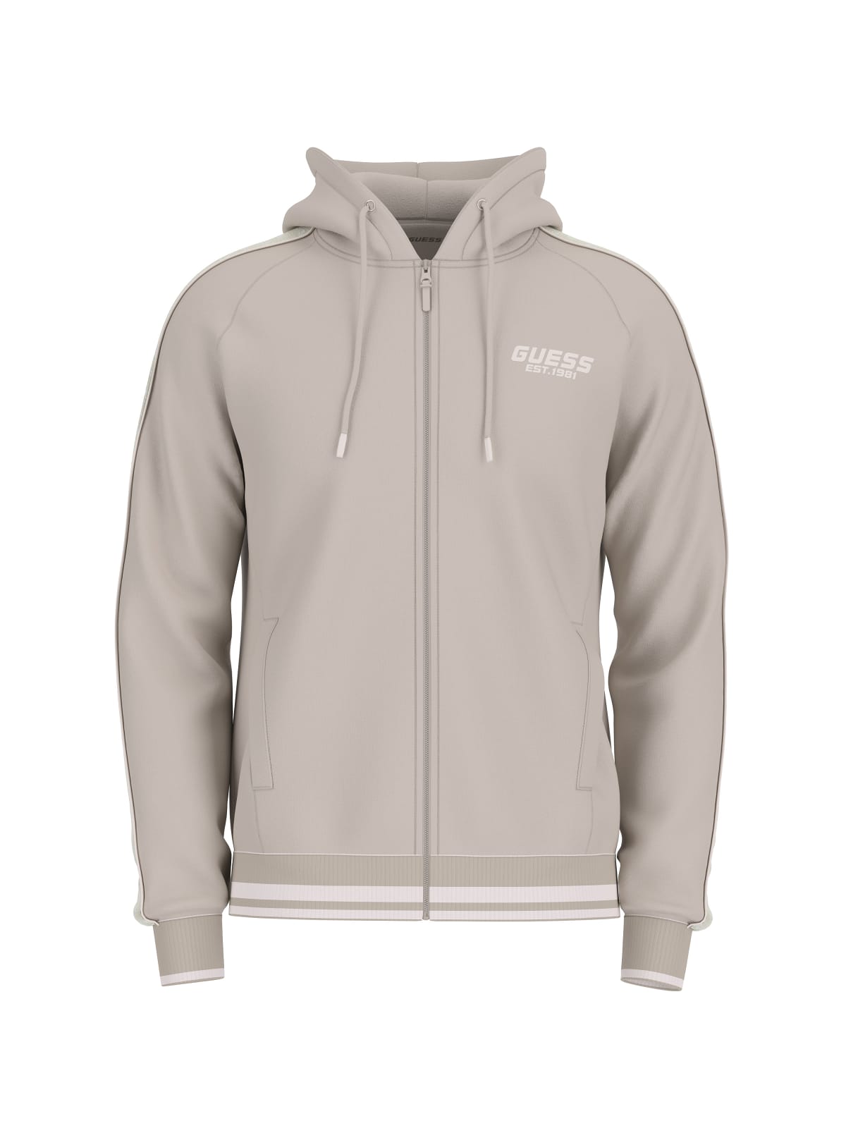 Guess Felpa Uomo Con Zip Beige