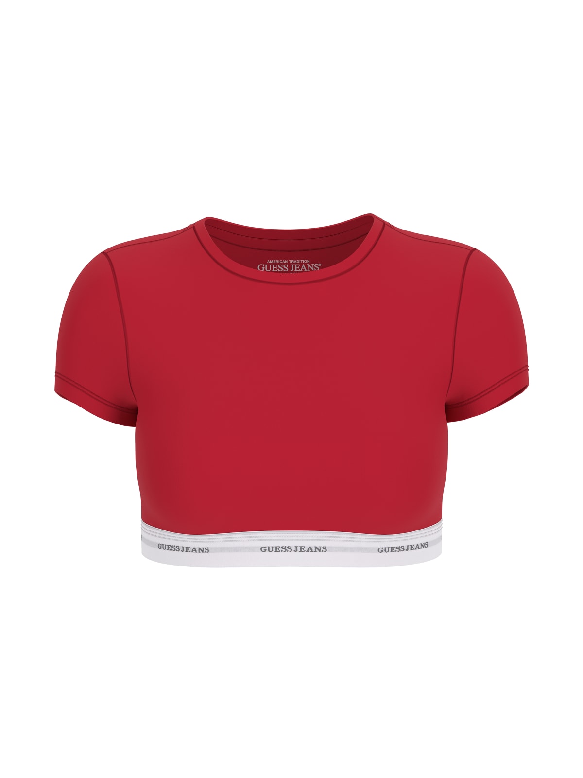 Guess Crop Top Donna Logo Rosso