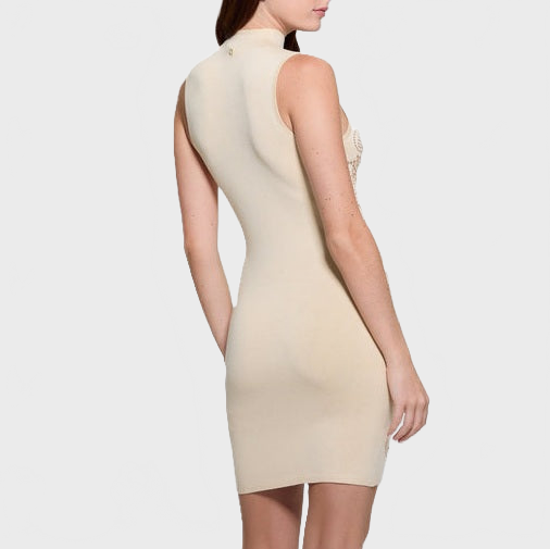 Vestiti RHINESTONE BODYCON MINI SWEATER DRESS Beige_68579.jpg