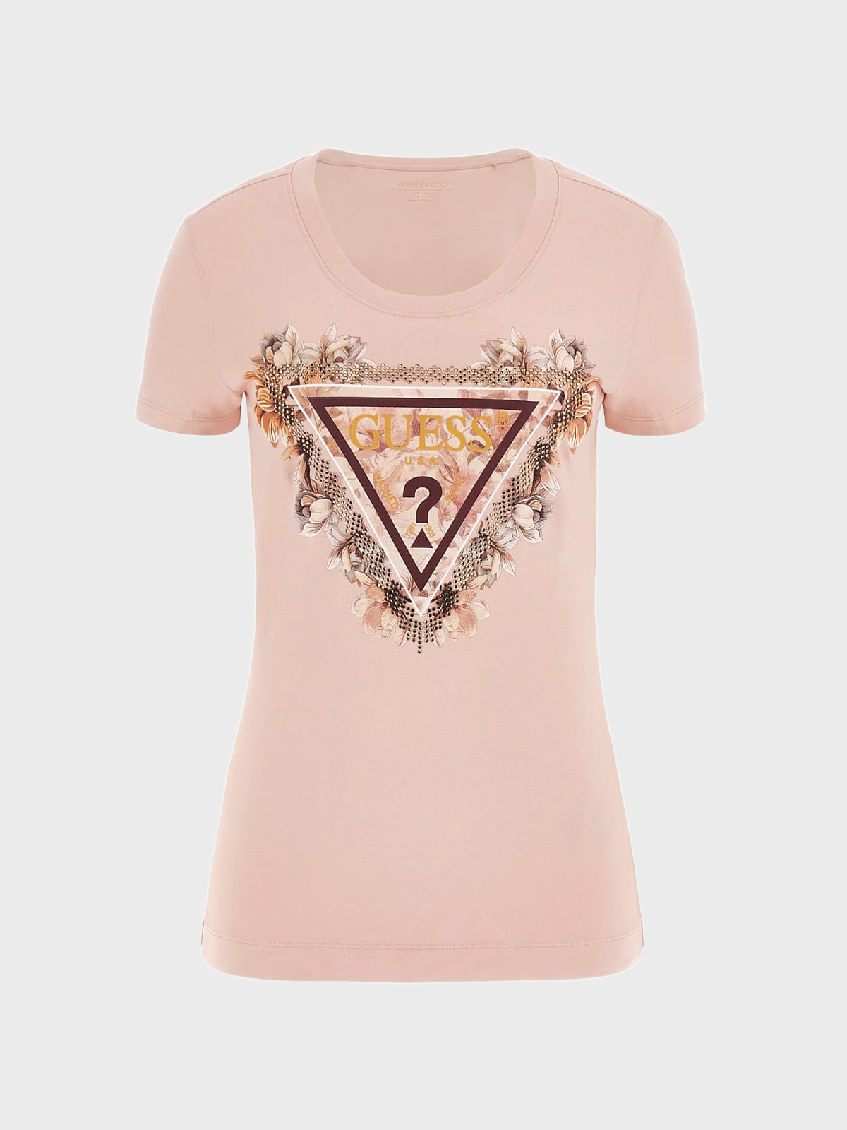 T-shirt SS TRIANGLE FLOWERS TEE Rosa_71855.jpg