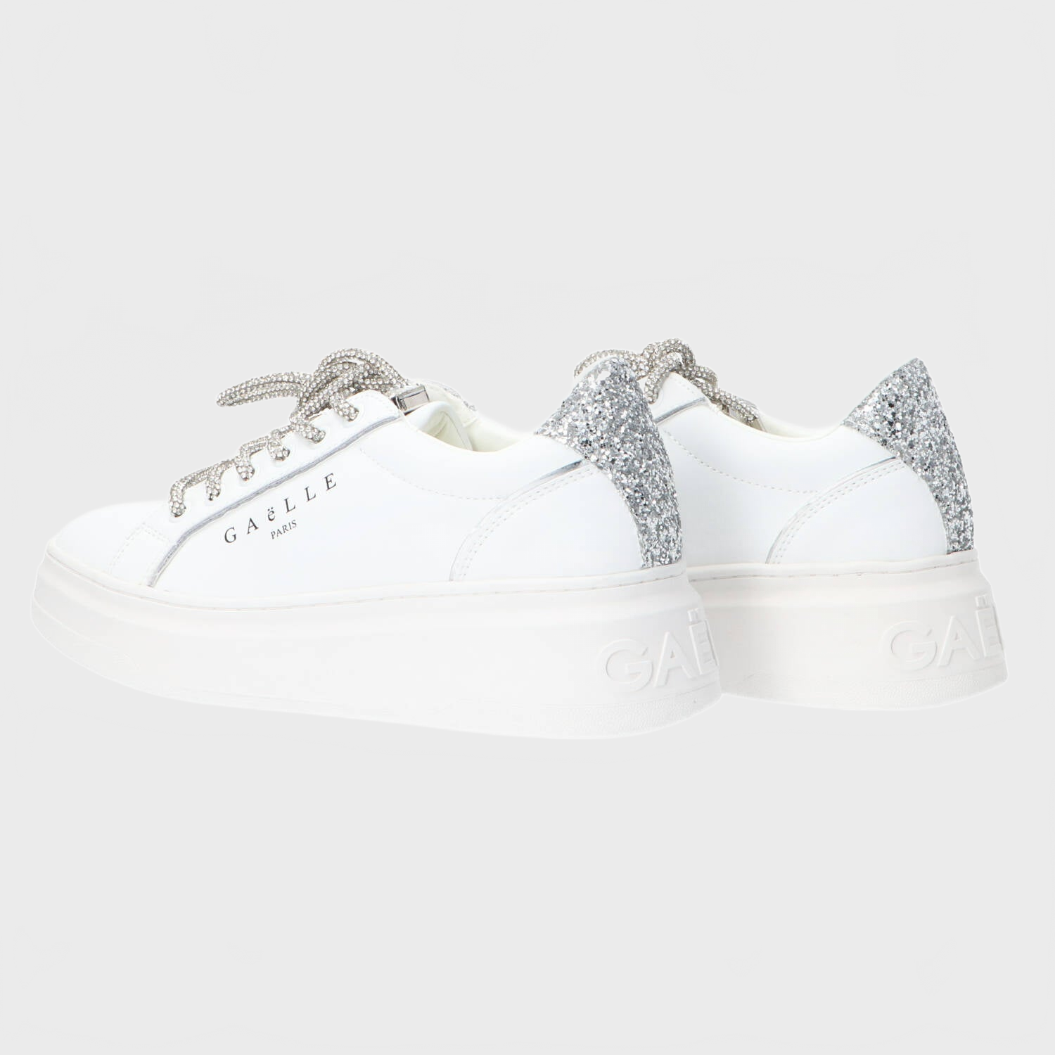 Sneakers New Addict leather platform Argento_73803.jpg