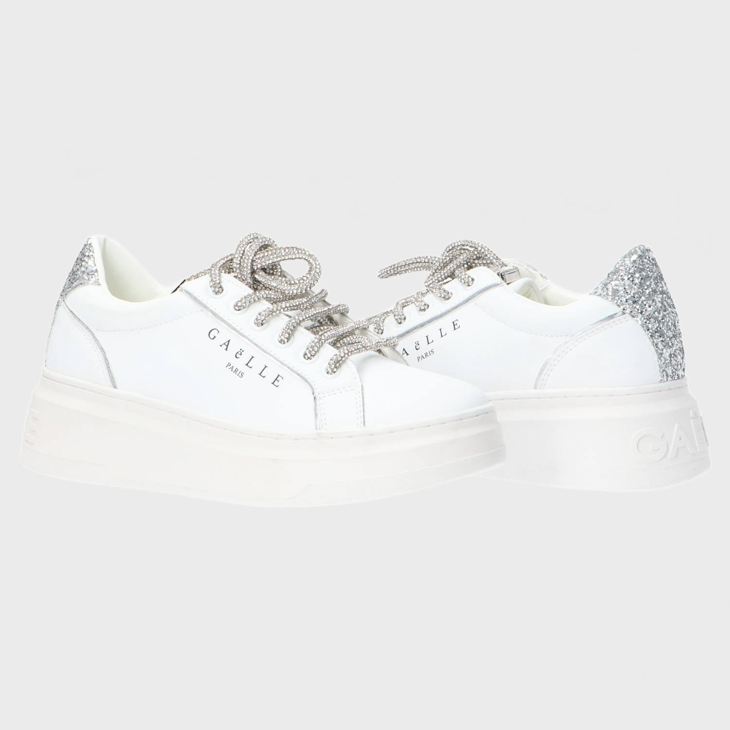 Sneakers New Addict leather platform Argento_73802.jpg