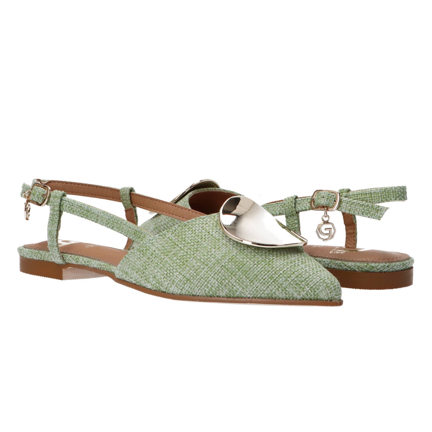 Decolletes GD215-1 rasoterra intreccio Verde_63342.jpg