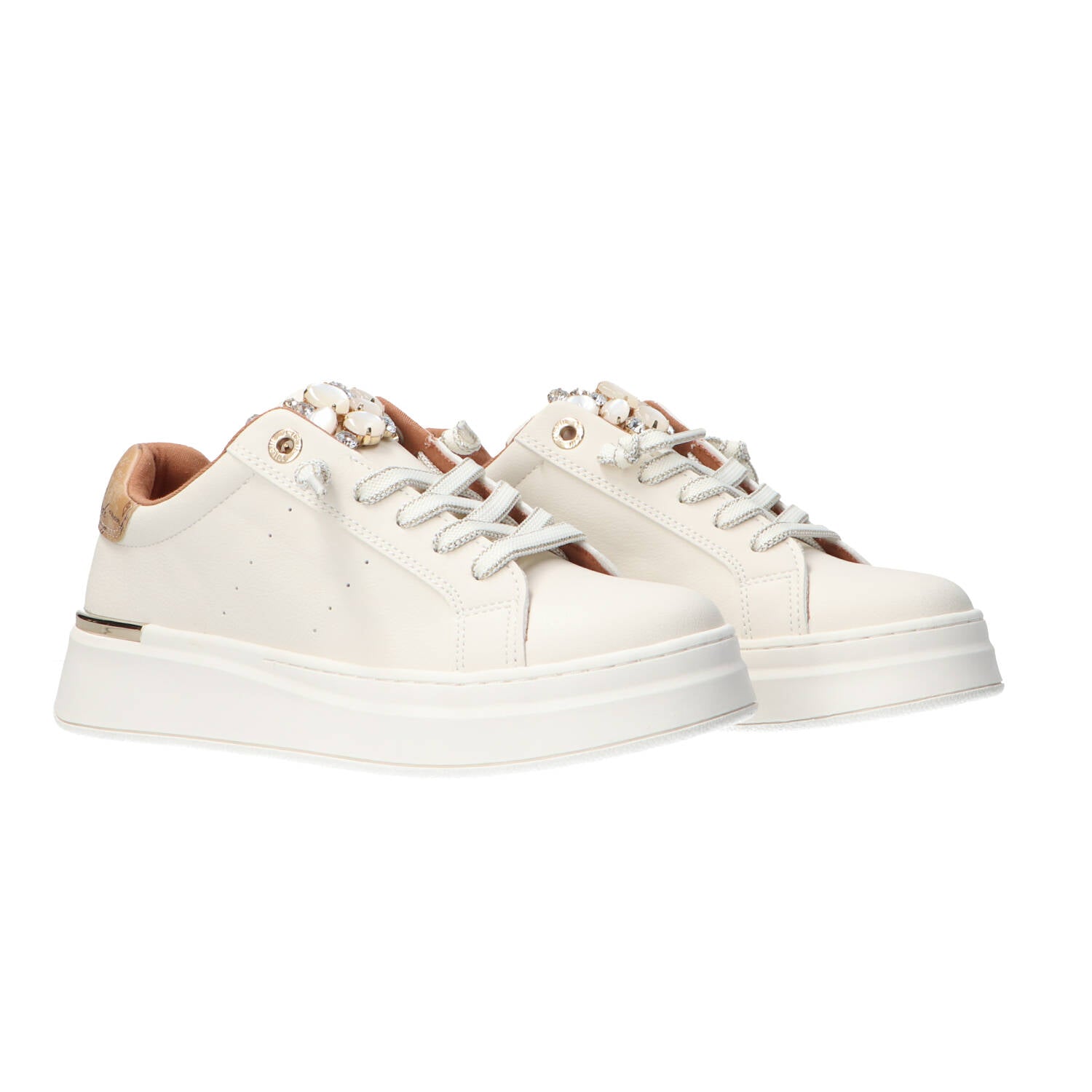 Sneakers Bassa Pelle e Strass N 2269 0289 Bianco Panna_72911.jpg