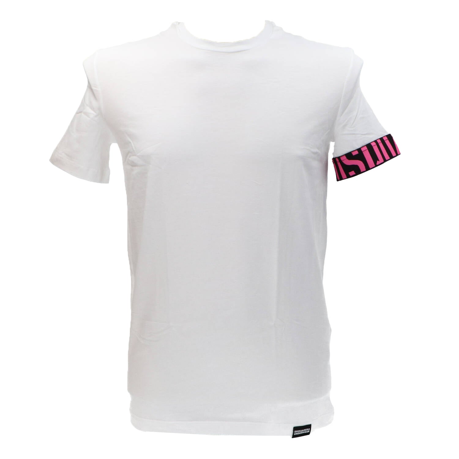 Dsquared2 T-Shirt Uomo Bianco Fucsia
