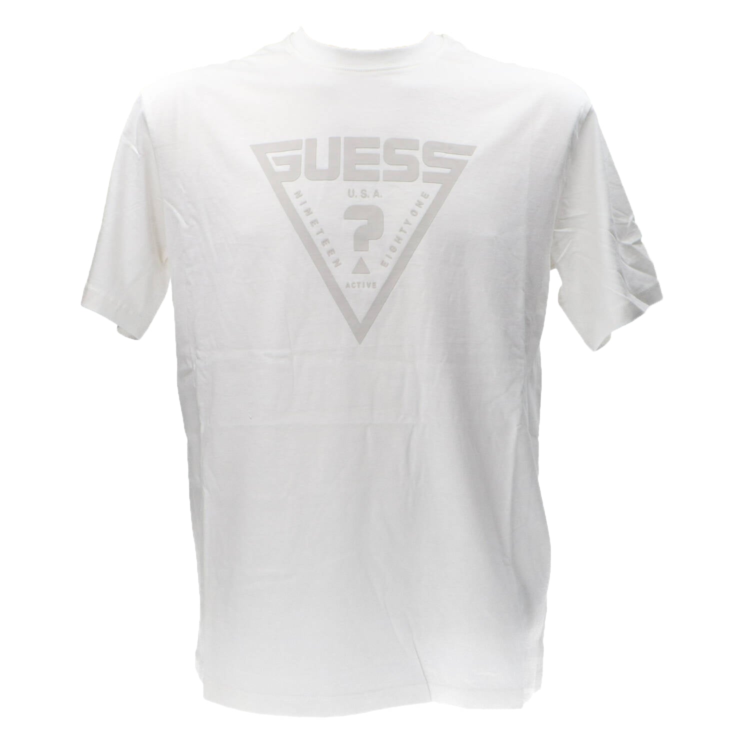Guess T Shirt Uomo Logo Bianco