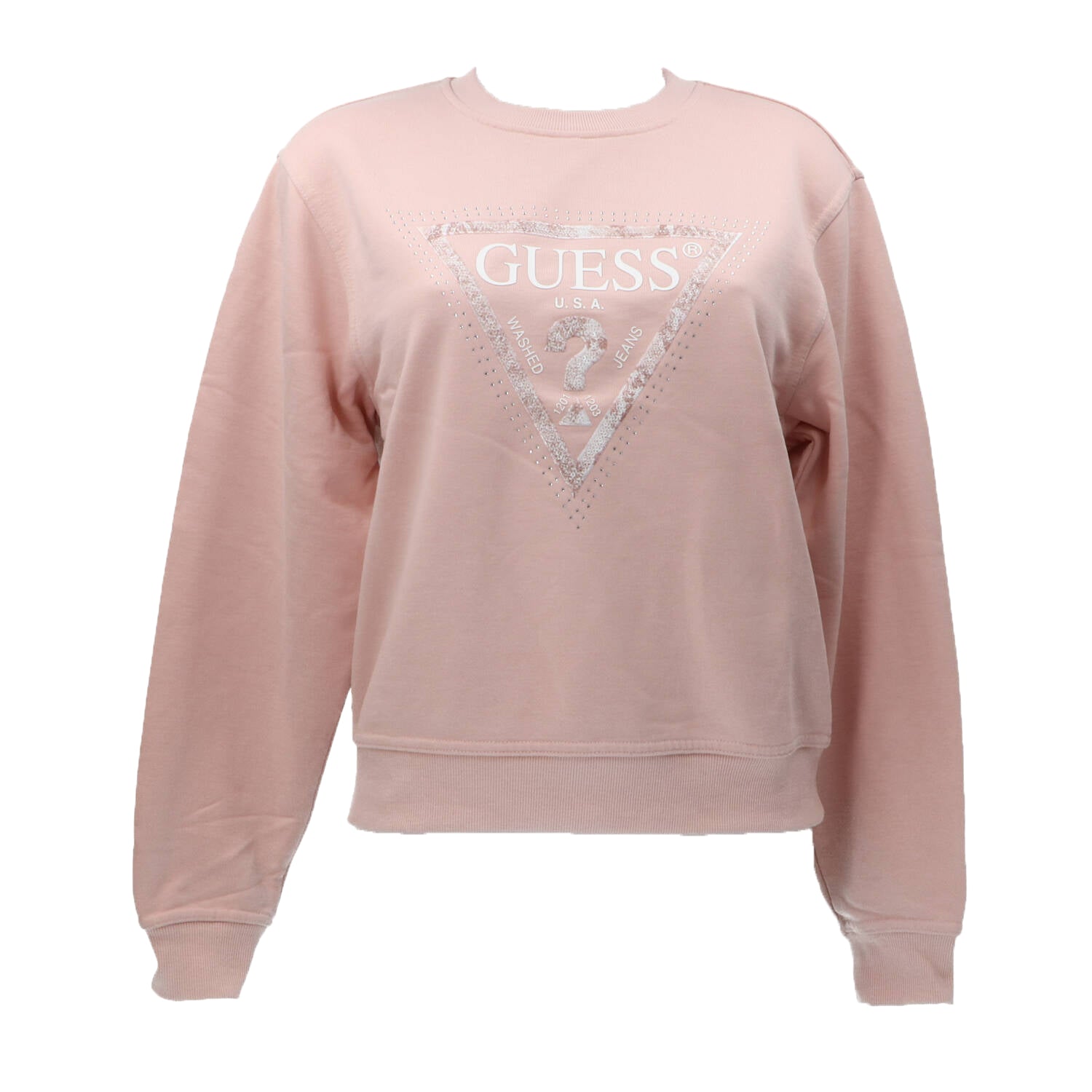 Guess Felpa Donna Logo Rosa