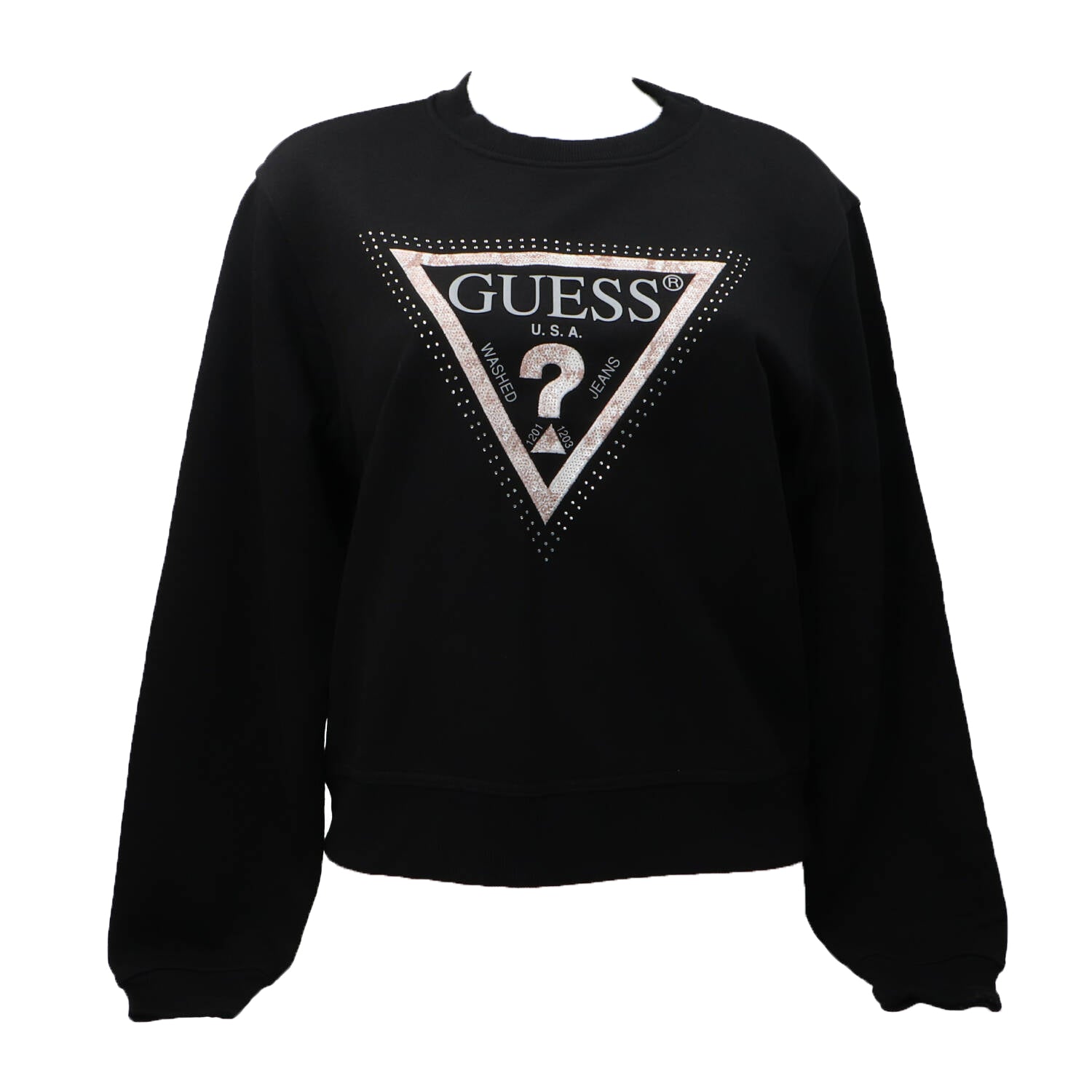 Guess Felpa Donna Logo Nero