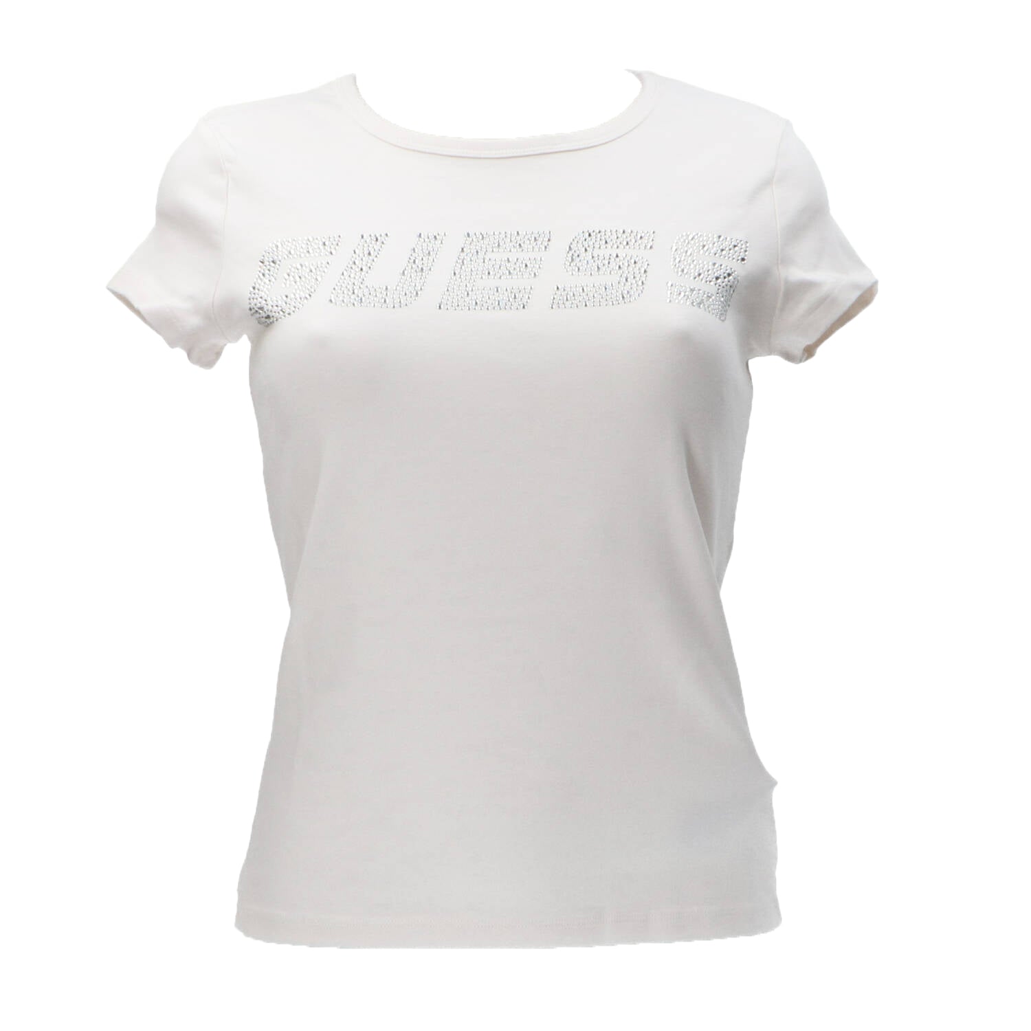 Guess T-shirt Donna Logo Bianco Panna