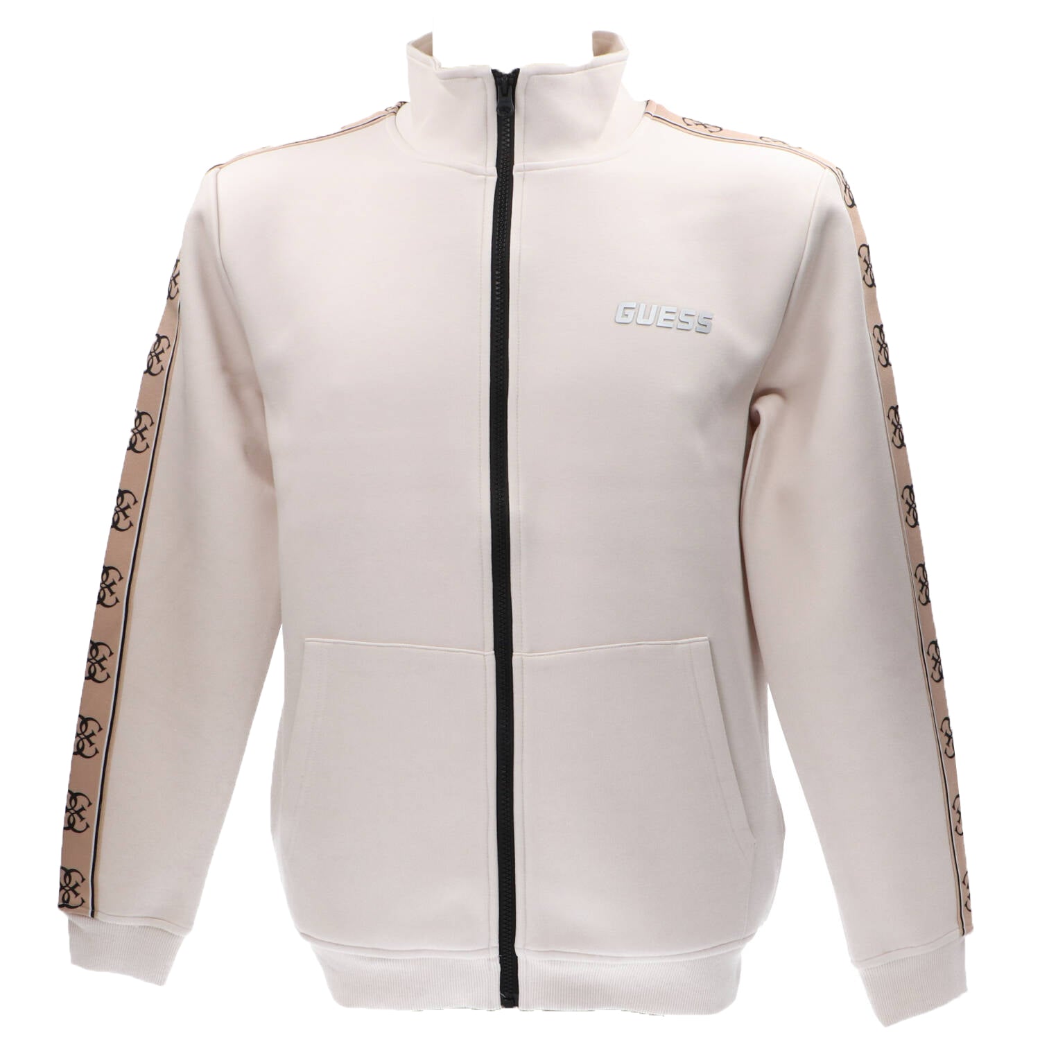 Guess Felpa Uomo con Zip Beige