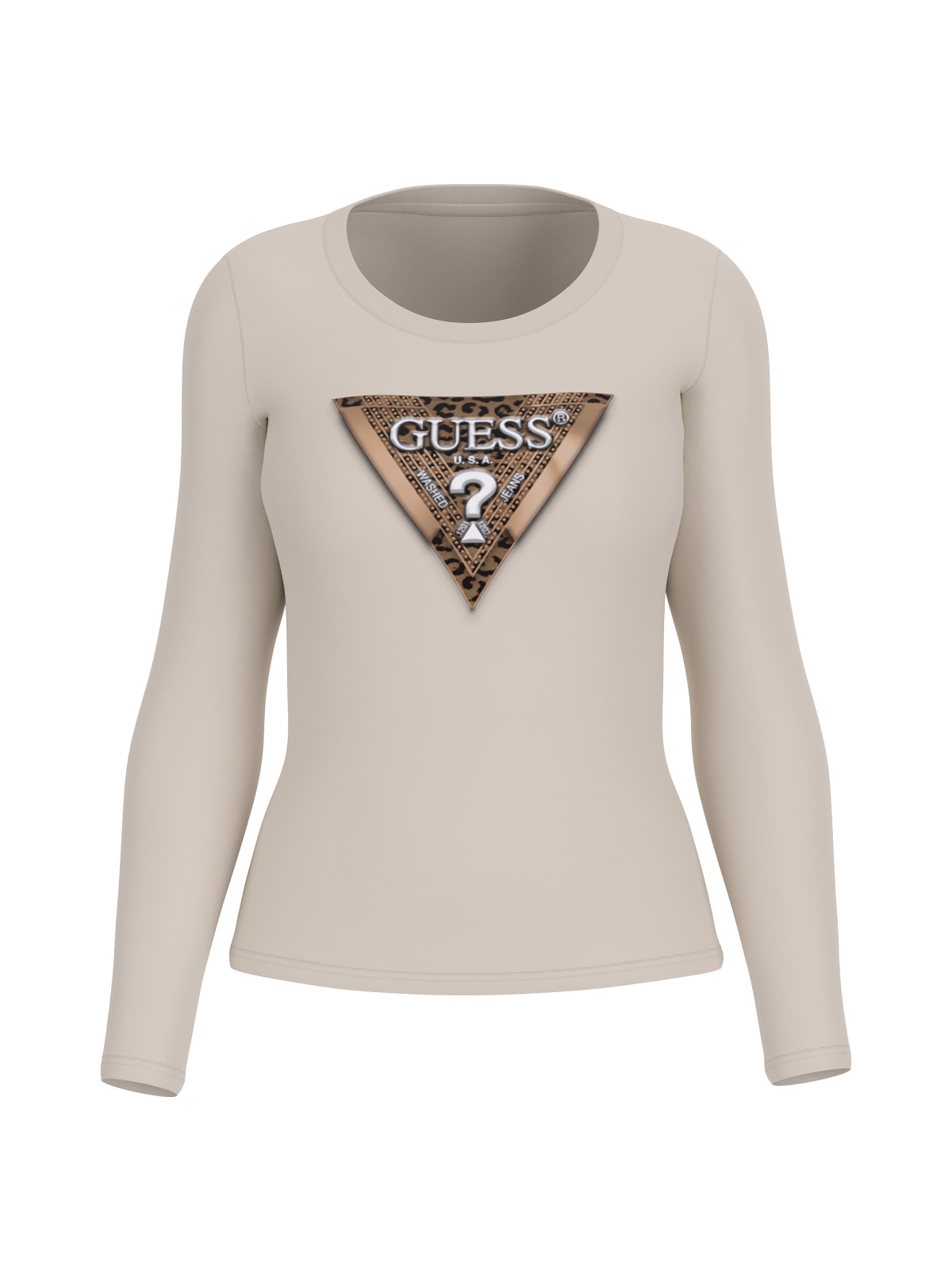 Guess Maglietta Donna Logo Beige