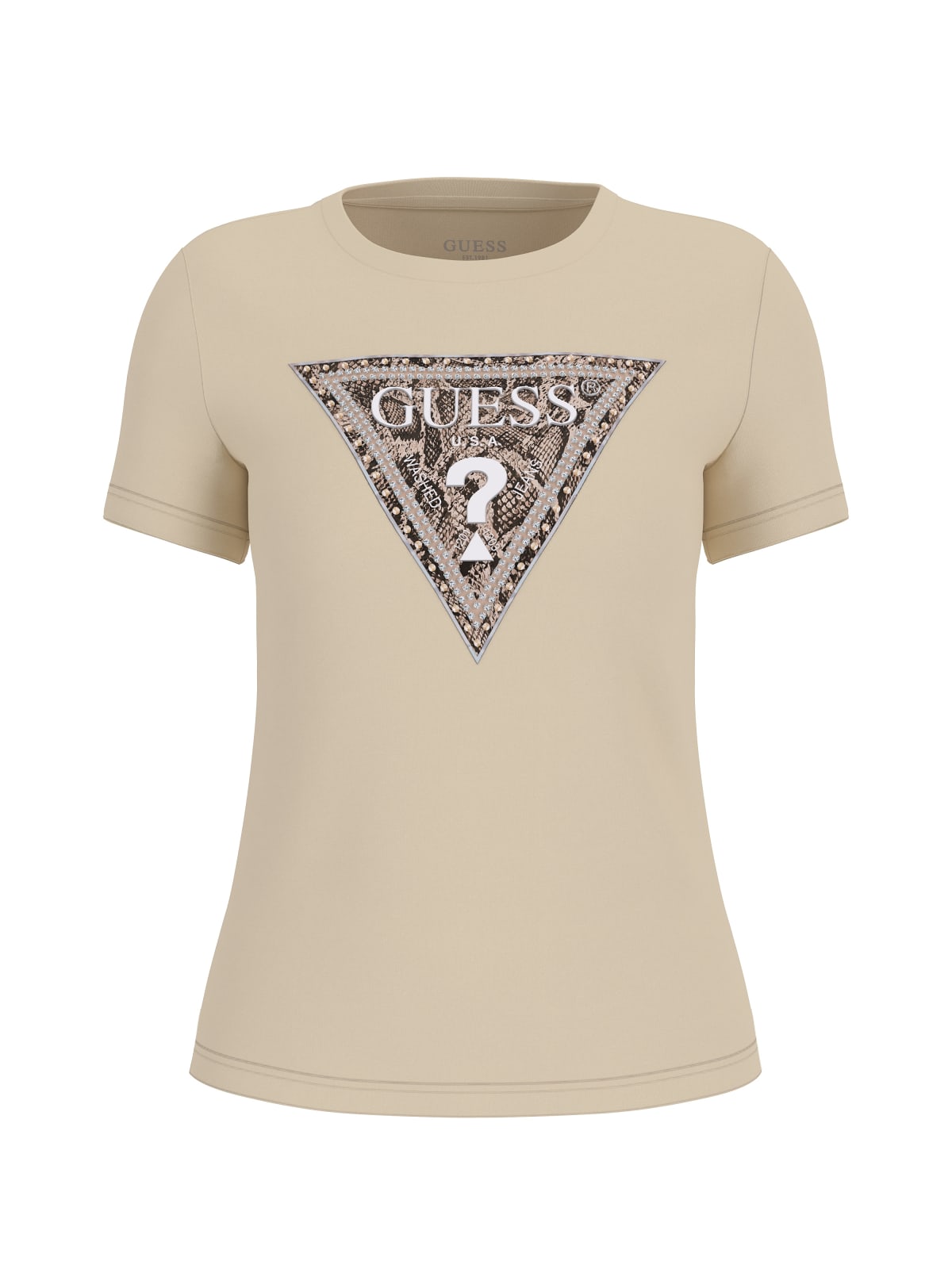 Guess Maglietta Donna Logo Beige