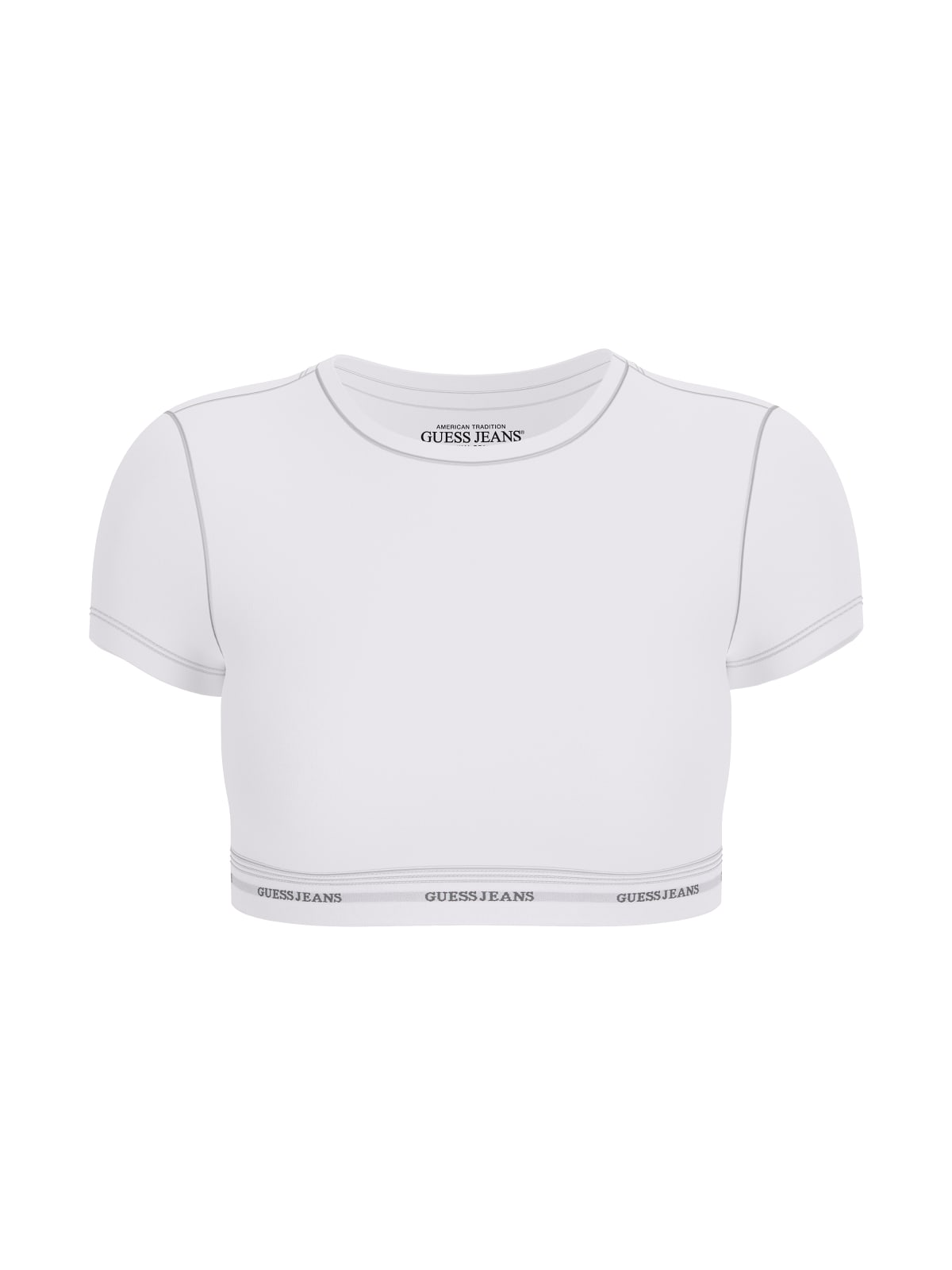Guess Crop Top Donna con Logo Bianco