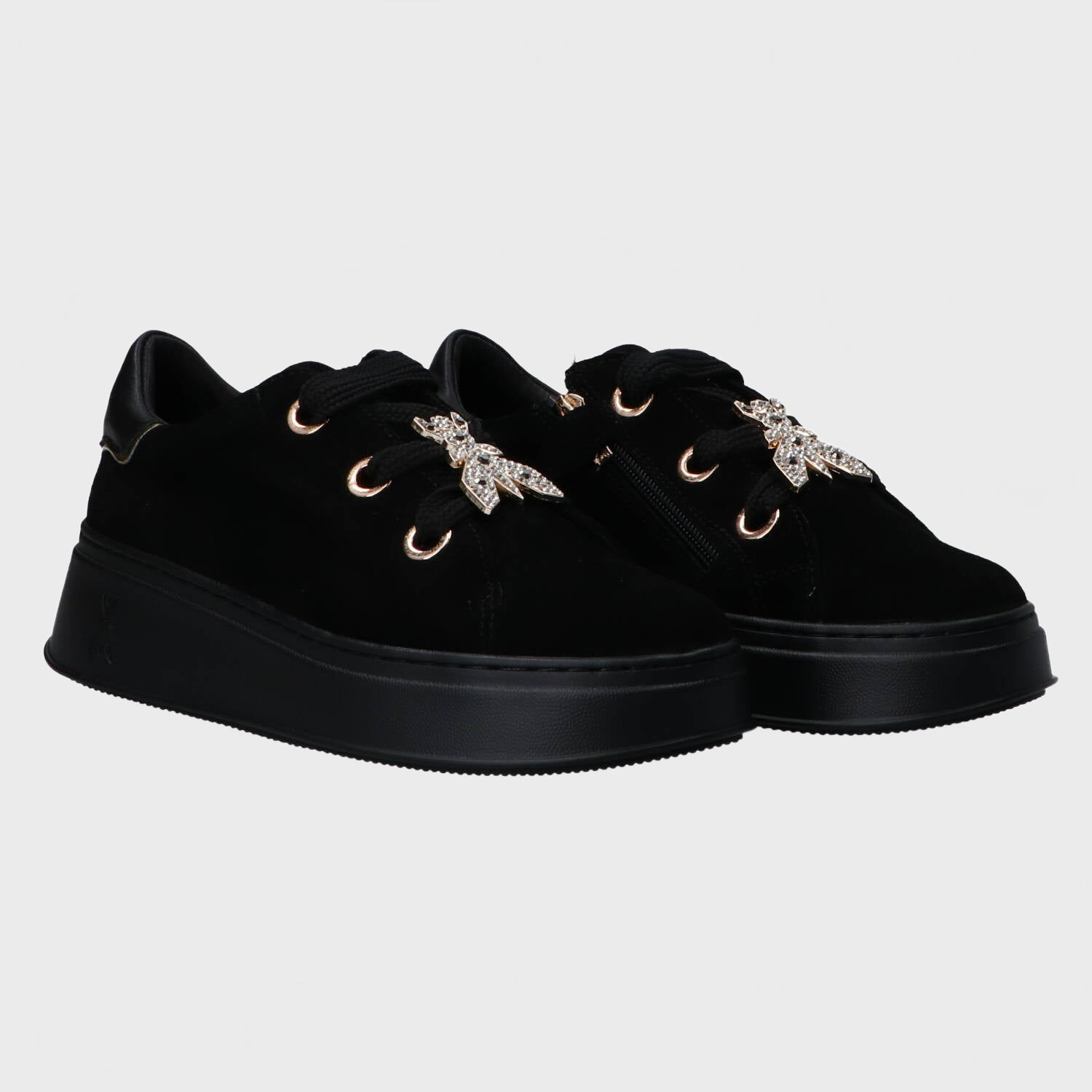 Sneakers PPJ855 suede charm strass Nero_55797.jpg