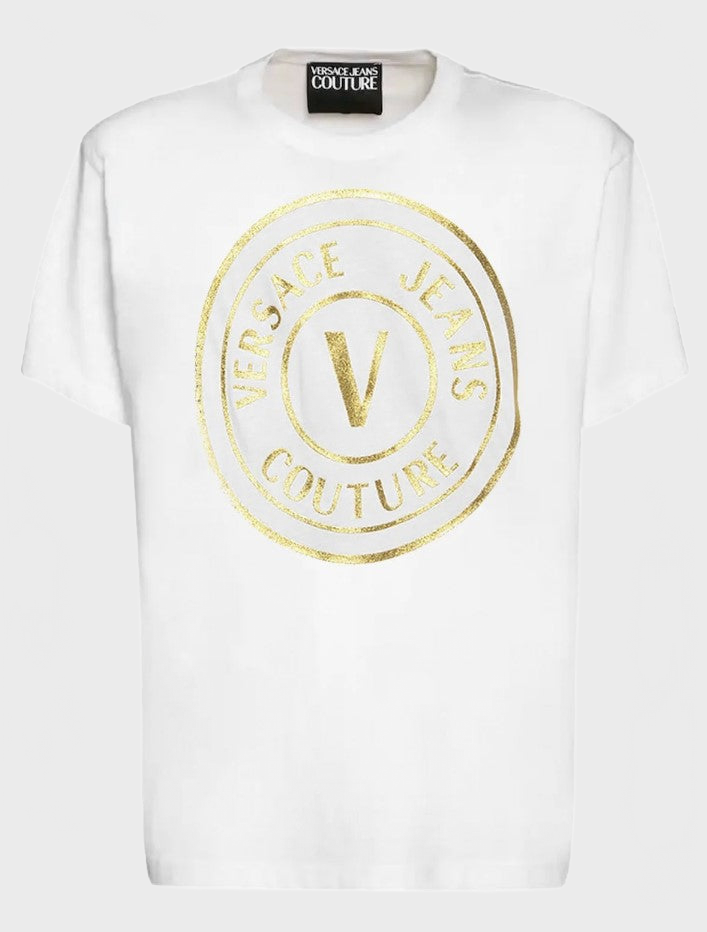 T-shirt 73GAHT05 T-SHIRT LOGO METALLIZZATO Bianco Oro_36030.jpg