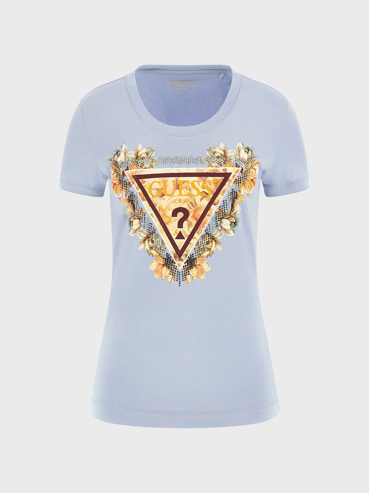 T-shirt SS TRIANGLE FLOWERS TEE Azzurro_71851.jpg