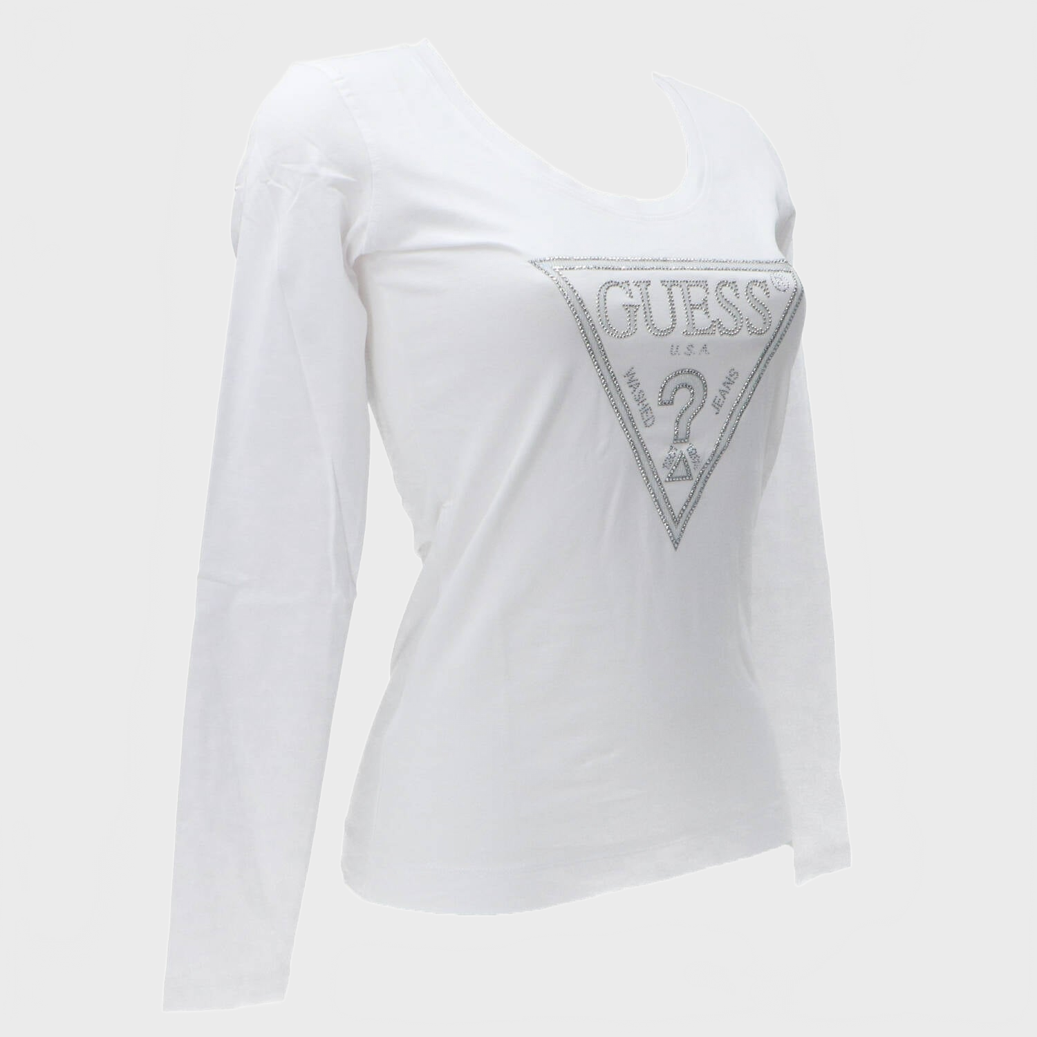 T-shirt LS CN SHINY TRIANGLE TEE Bianco_66468.jpg
